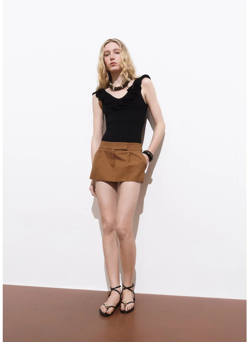 مانجو Ruffle Knit Top