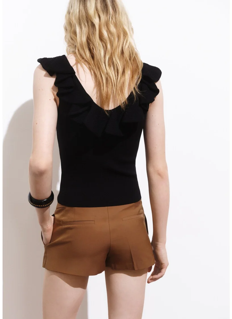 مانجو Ruffle Knit Top