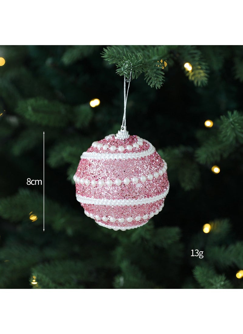 ball 8cm foam ball  tree decoration pendant colorful ball window decoration hanging ball  decoration can be mixed Pink thread ball
