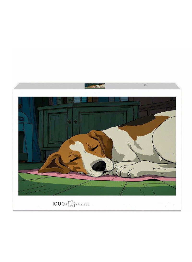 Anna 1000-Piece Vintage Anime Sleeping Dog Puzzle - Image 1