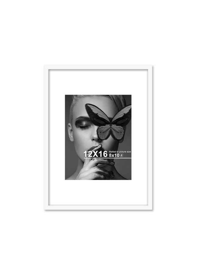 Art Street Synthetic Document Large Size Wall Photo Frame, Big Frames For Wall Artwork, Certificates, Picture & Photographs Home Decor(12x16 Inch, Matted To: 8x10 Inch, White) - Image 1