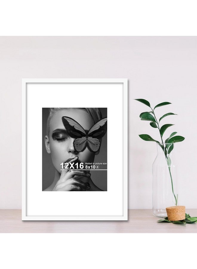 Art Street Synthetic Document Large Size Wall Photo Frame, Big Frames For Wall Artwork, Certificates, Picture & Photographs Home Decor(12x16 Inch, Matted To: 8x10 Inch, White) - Image 2