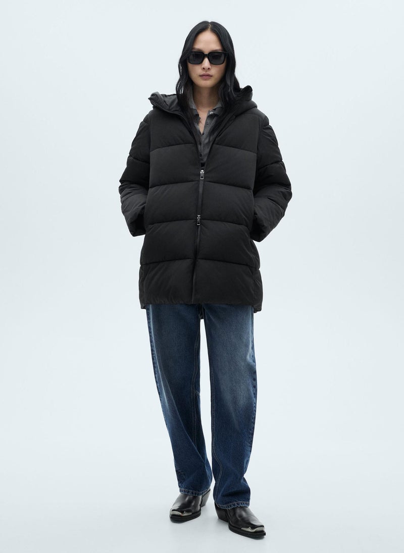 MANGO Hood Quilted Coat  - Image 4