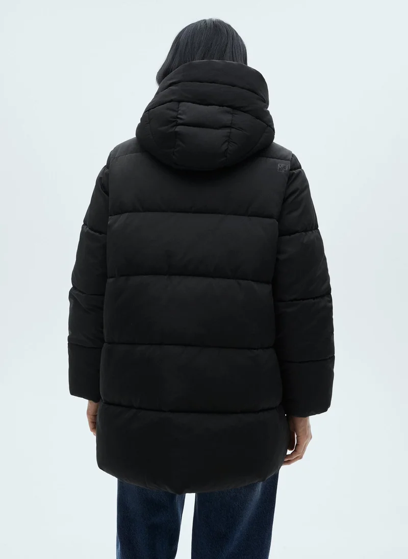 MANGO Hood Quilted Coat