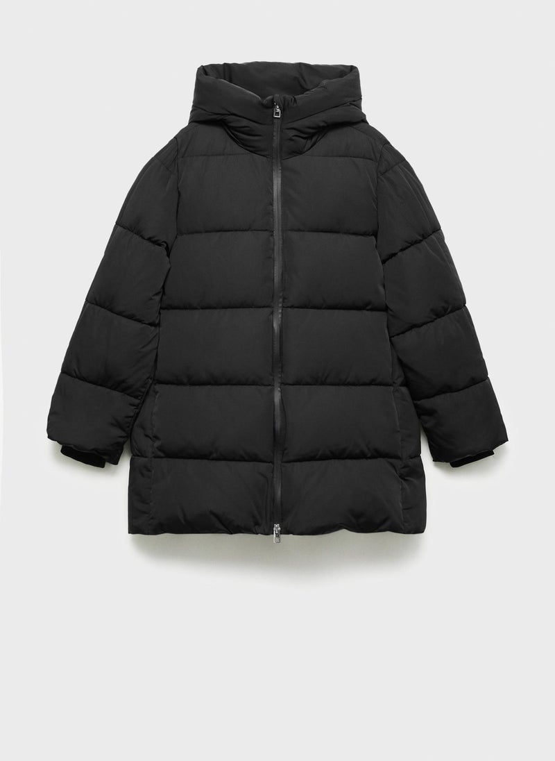 MANGO Hood Quilted Coat  - Image 5