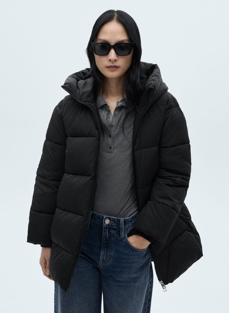 MANGO Hood Quilted Coat  - Image 1