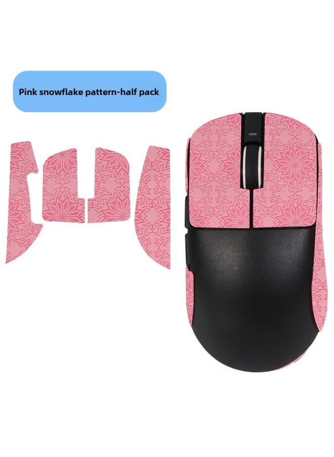 Generic - For VXE Dragonfly R1 Anti-Slip Paste Mouse SE Sticker PROMAX Sweat Paste VGN Dragonfly R1 Pro Anti-Slip Paste-color: A Pink Snowflake Pattern Mouse Sticker - Image 1