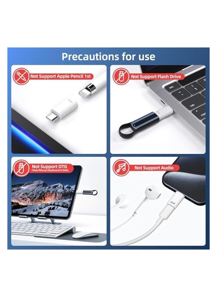 erorex - USB-C Male to Lightning Female Adapter, 3 Pack Type C to Lightning Connector with PD Fast Charging and Data Transfer for iPhone 15/15 Plus/15 Pro/15 Pro Max,iPad Air, White + Siliver + Black - Image 1