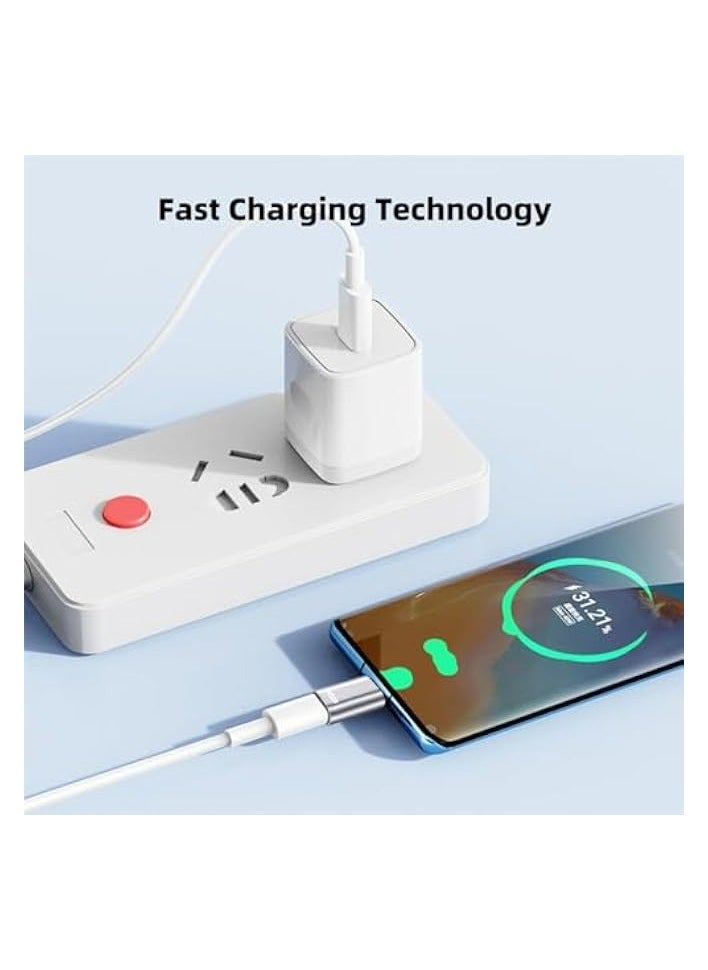 erorex - USB-C Male to Lightning Female Adapter, 3 Pack Type C to Lightning Connector with PD Fast Charging and Data Transfer for iPhone 15/15 Plus/15 Pro/15 Pro Max,iPad Air, White + Siliver + Black - Image 1