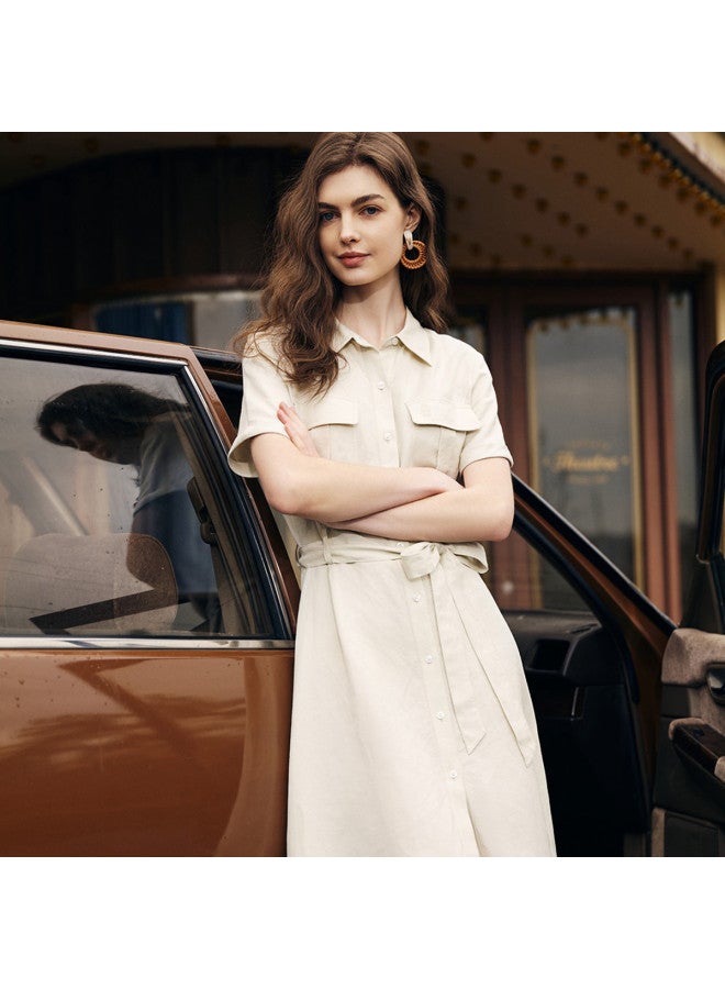 Hush Puppies Summer Simple Commuting Breathable Shirt Dress - Image 3