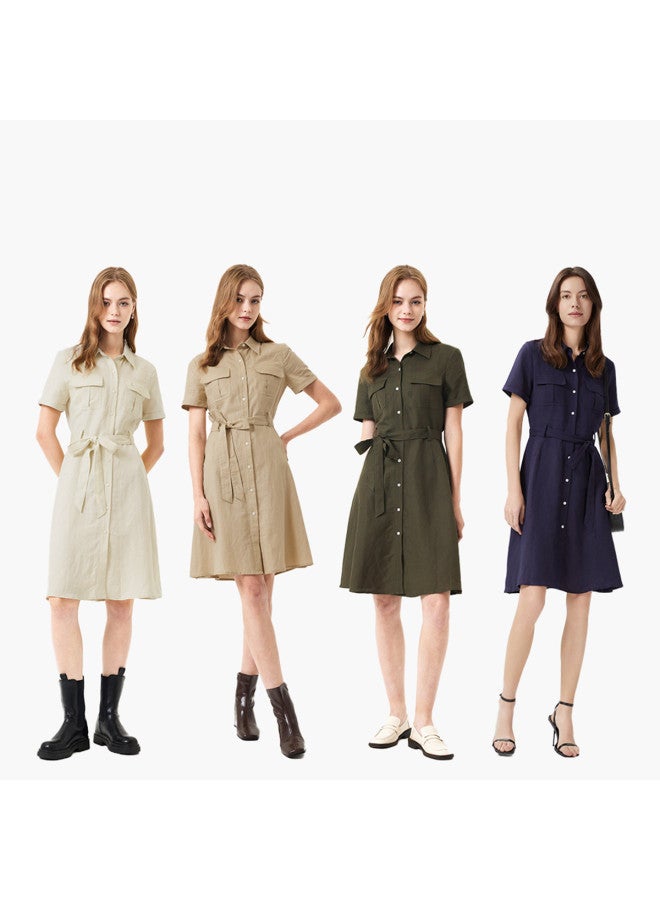 Hush Puppies Summer Simple Commuting Breathable Shirt Dress - Image 4