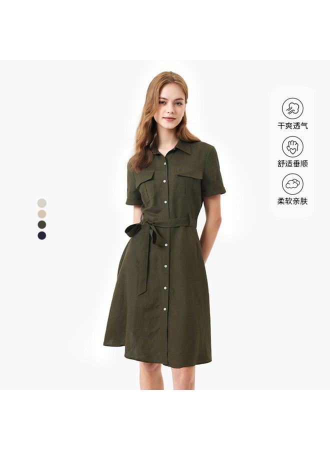 Hush Puppies Summer Simple Commuting Breathable Shirt Dress - Image 2