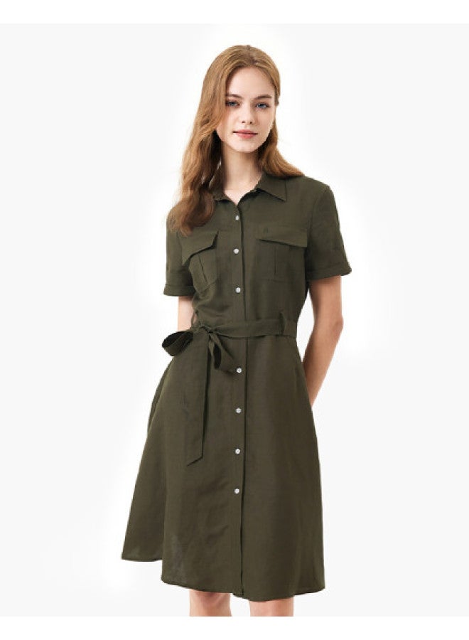 Hush Puppies Summer Simple Commuting Breathable Shirt Dress - Image 1