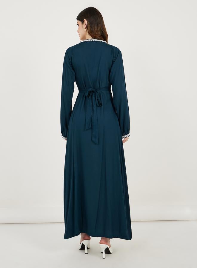 Maxim Creation V Neck Lace Insert Kaftan - Image 3