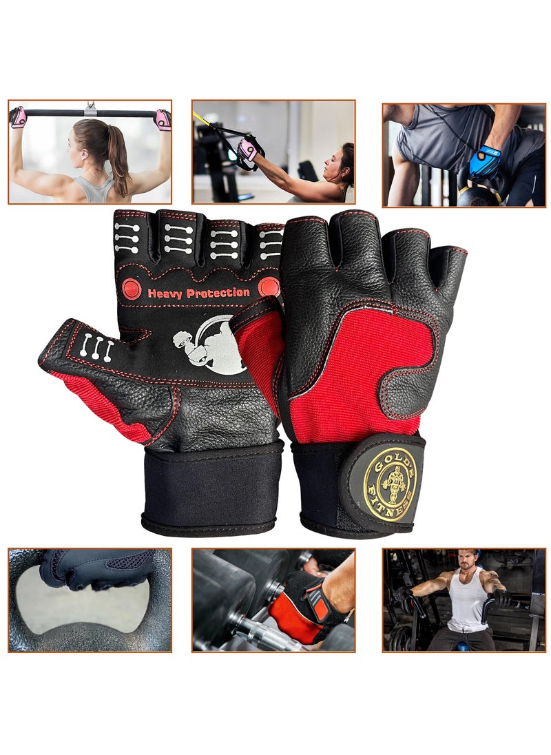 Spall - Weight Lifting Leather Gloves Short Strap power Lifting Gloves Strong Grip Palm Exercise Fitness Strengthen Gloves Home Gym - Image 1