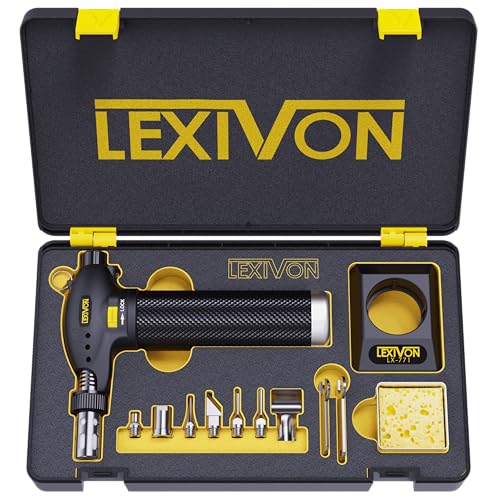 LEXIVON Butane Torch MultiFunction Kit Premium SelfIgniting Soldering Station with Adjustable Flame Pro Grade 125Watt Equivalent LX771 - Image 1