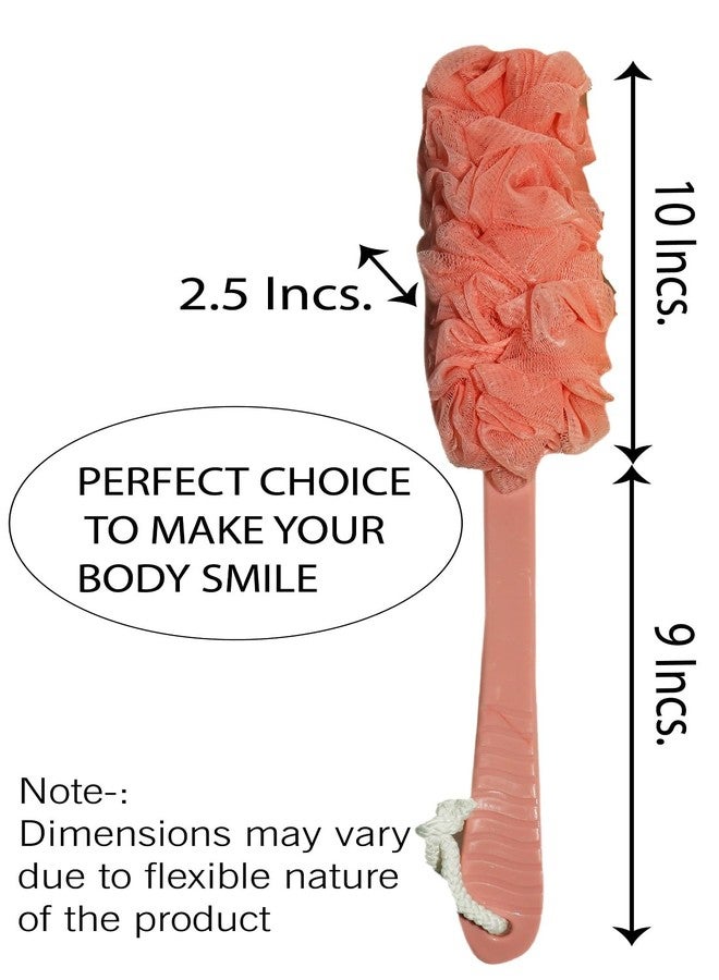 Evolife Plastic Loofah with Long Handle for Bathing | Soft Mesh Back Scrubber for Men & Women | Exfoliating Body Wash Shower Sponge | Gentle Back Rub Loofah | Easy Grip Handle (Pink) - Image 3