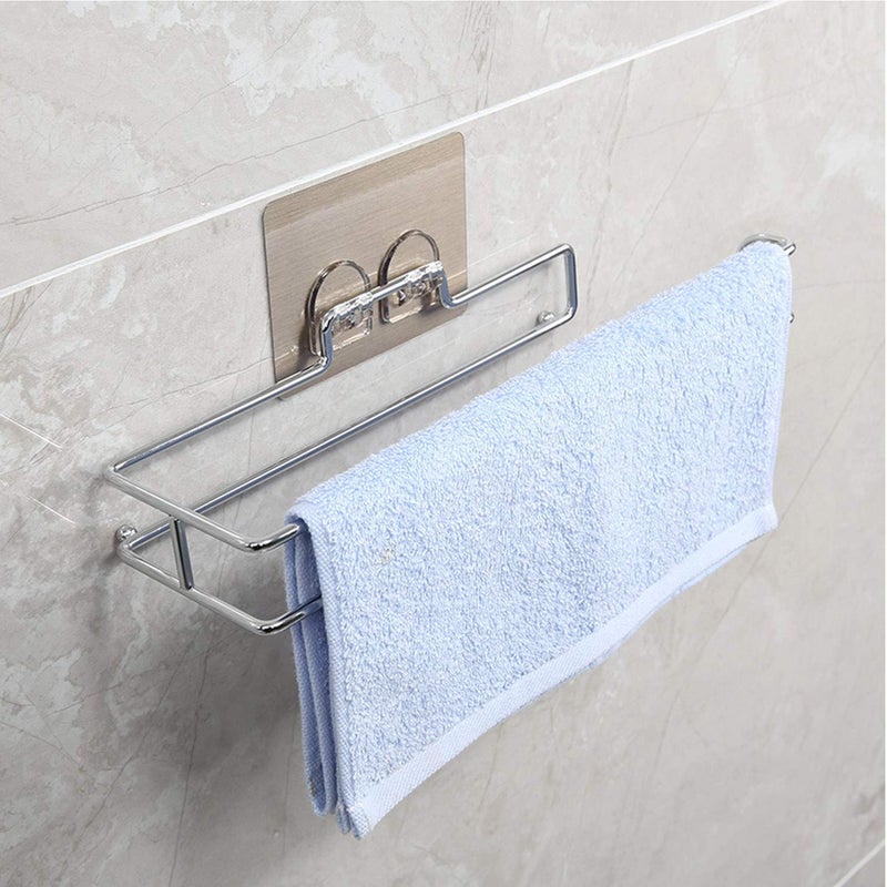 DEBIRE Kitchen Towel Holder, Self-Adhesive Chrome Metal Wall Mount Paper Tissue Dispenser, Silver-1 - Image 3