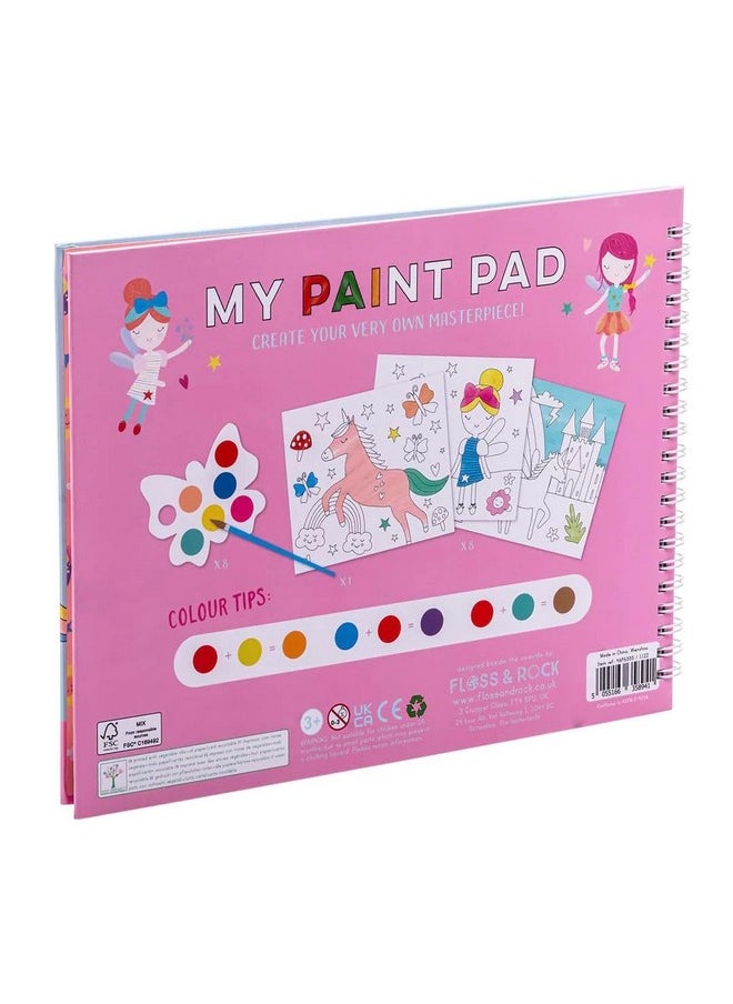 Floss & Rock - Rainbow Fairy Kids My Painting Pad Set With 8 Pictures, 8 Paint Pallets And A Brush - Image 1