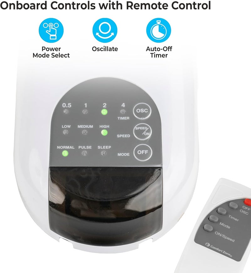 Comfort Zone 16-Inch Wall-Mount Fan with Remote Control in White - Image 5