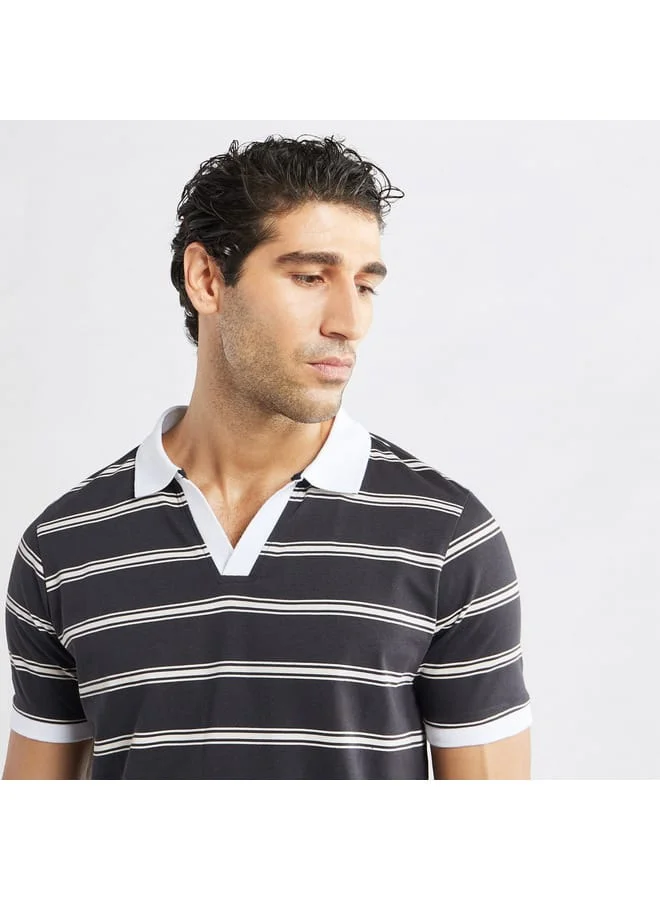 سبلاش فيڤ تيشيرت بولو مخطط بأكمام قصيرة