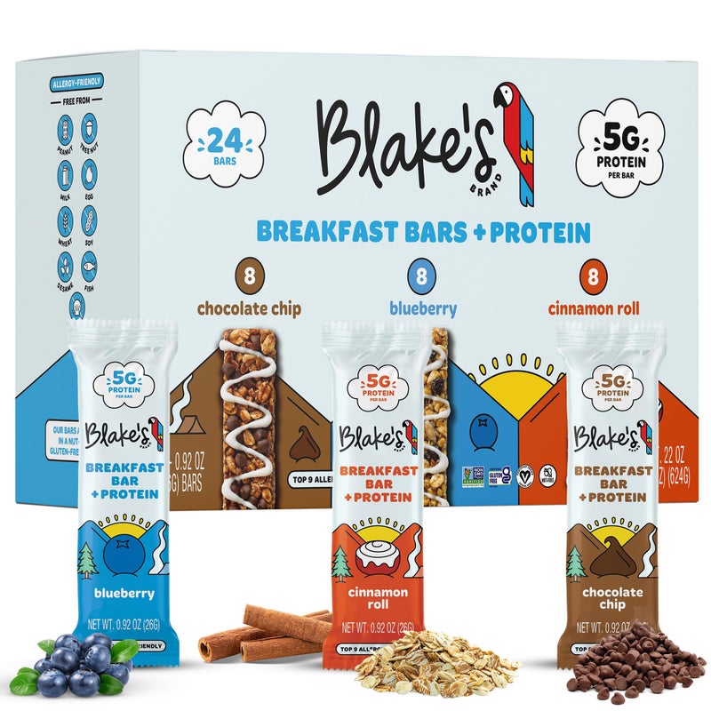 Blake's Seed Based Breakfast Bars with Protein - Variety Pack (24 Count), 5g Clean Plant-Based Protein, Gluten Free, Nut Free, Dairy Free & Vegan, Healthy Snacks for Kids or Adults, School Safe - Image 1