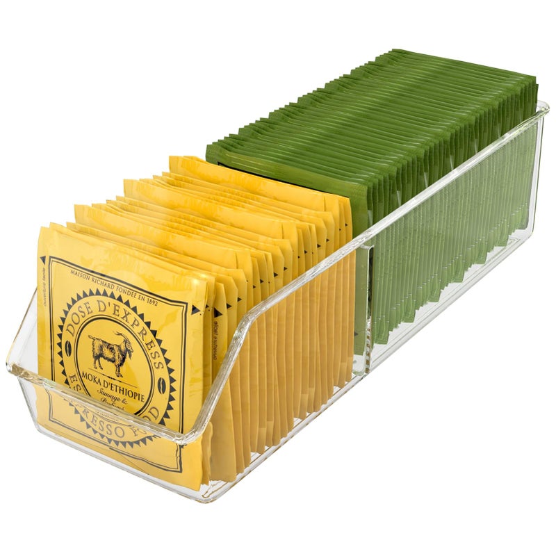 MaxGear Tea Bag Organizer Clear Plastic Tea Bag Storage Holder for Pantry, Kitchen, Cabinet, Countertop, 1 Pack - Image 1