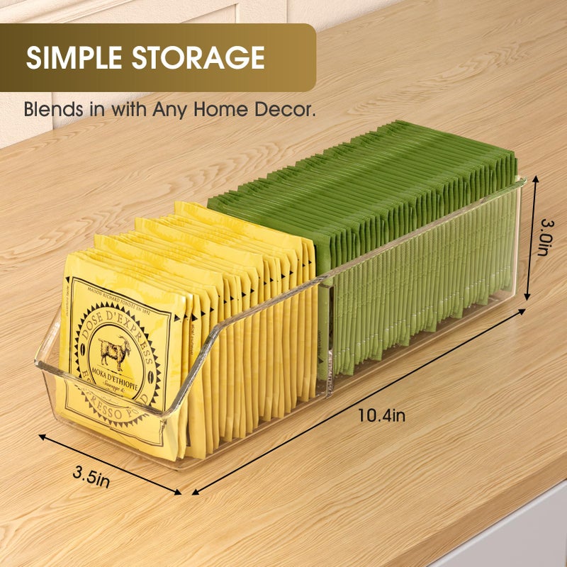 MaxGear Tea Bag Organizer Clear Plastic Tea Bag Storage Holder for Pantry, Kitchen, Cabinet, Countertop, 1 Pack - Image 5