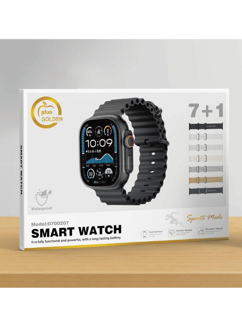 GOLDEN PLUS Smart Watch Waterproof with 7 Interchangeable Straps - Image 5