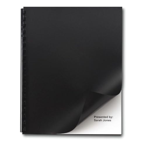 GBC أغطية تقديم قياسية من GBC، بدون نافذة، زوايا مربعة، سوداء، 50 قطعة في العلبة (2514493) - Image 1