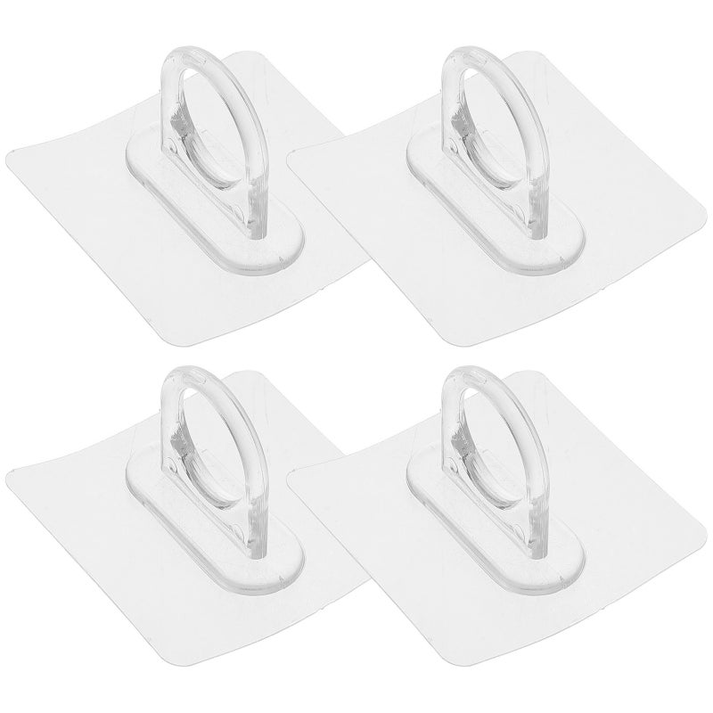 Bathroom Storage Rack, Curtain Rod Bracket Without Drilling, Sleek Round Hook Design - Image 3