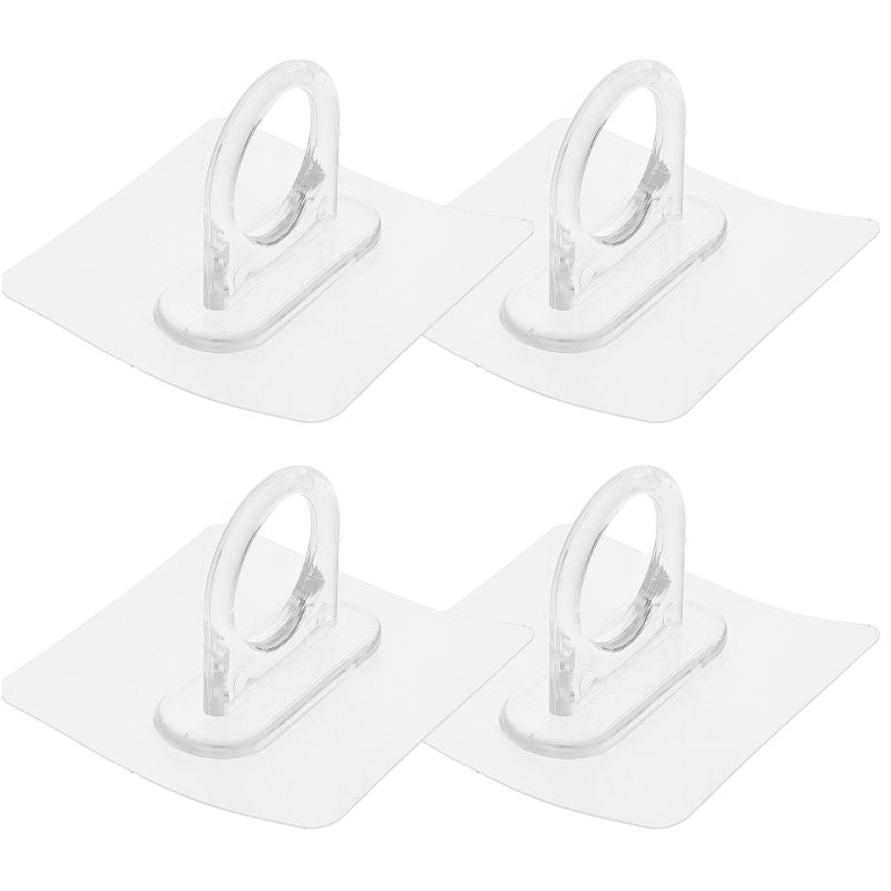 Bathroom Storage Rack, Curtain Rod Bracket Without Drilling, Sleek Round Hook Design - Image 5