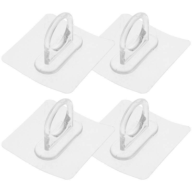 Bathroom Storage Rack, Curtain Rod Bracket Without Drilling, Sleek Round Hook Design - Image 1