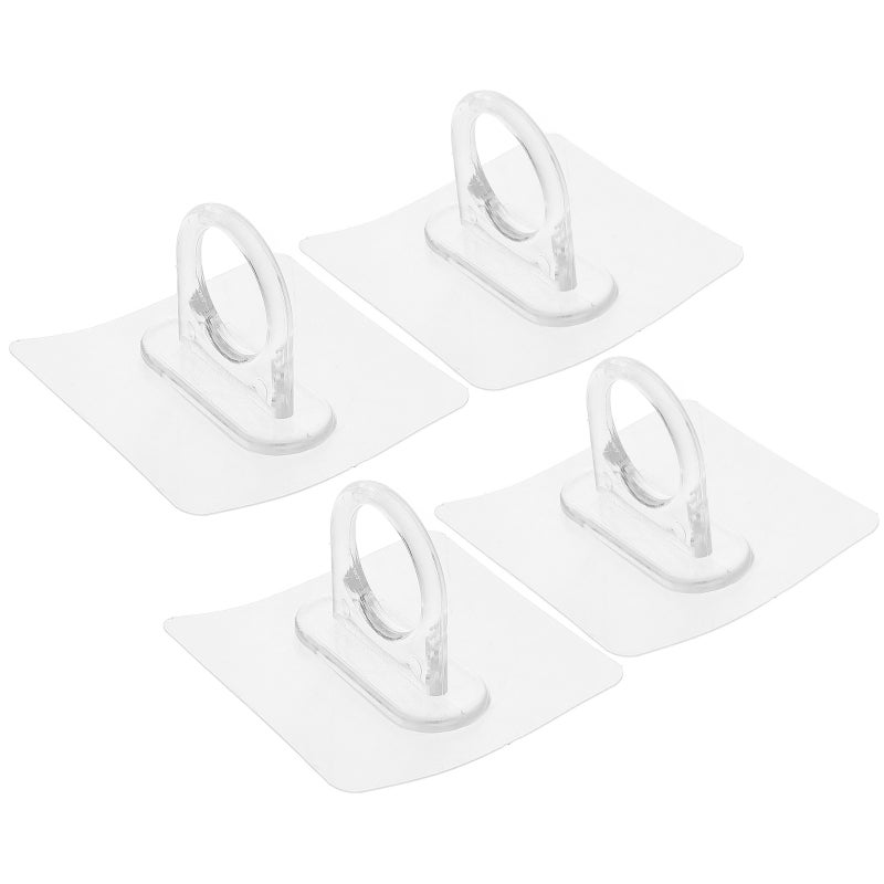 Bathroom Storage Rack, Curtain Rod Bracket Without Drilling, Sleek Round Hook Design - Image 4