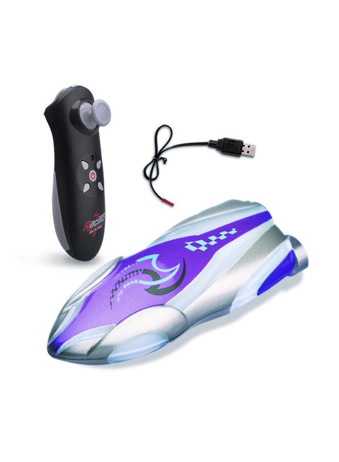 Remote Control Boat Mini Water Yacht Spinning Tumble Boat Boys Bathing Toy Children's Birthday Gift Cross Border-Color:Purple Technology Speed ​​boat  - Image 1