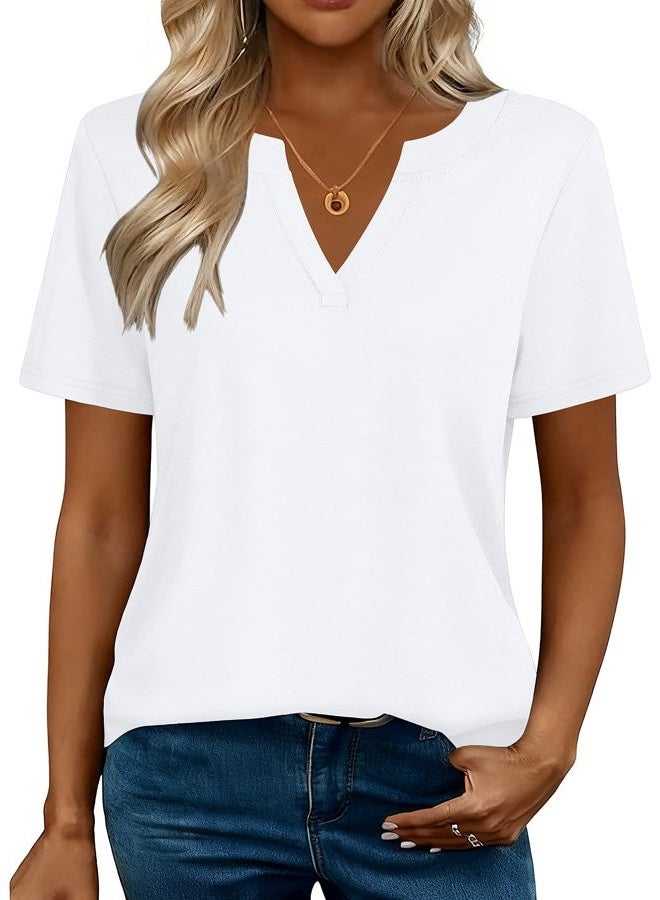 zeagoo Womens Tops Short Sleeve V Neck Tee Shirts Cute Dressy Casual Clothing Business Work Blouse - Image 4