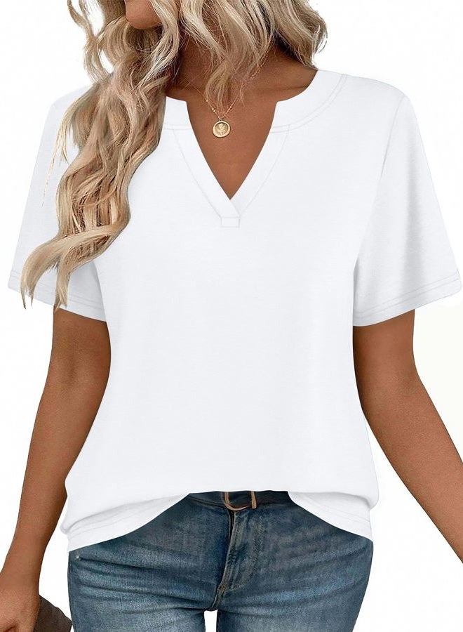 zeagoo Womens Tops Short Sleeve V Neck Tee Shirts Cute Dressy Casual Clothing Business Work Blouse - Image 1