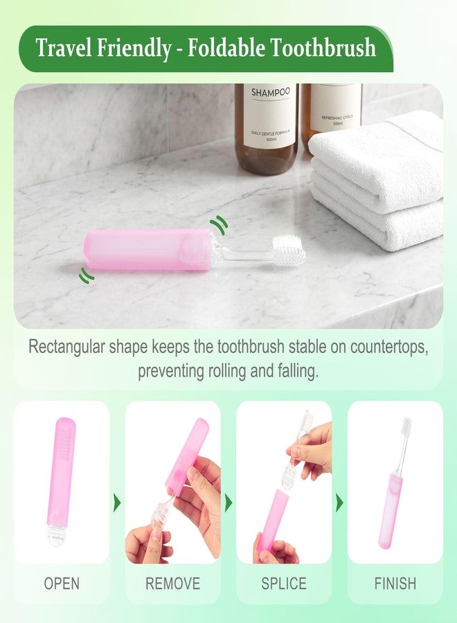 Kocpudu Travel Toothbrush, 5-Color Mini Toothbrush, Individually Packaged, Foldable for Storage, Ideal for Travel, Hotels, and Camping (5-Pack - Image 3