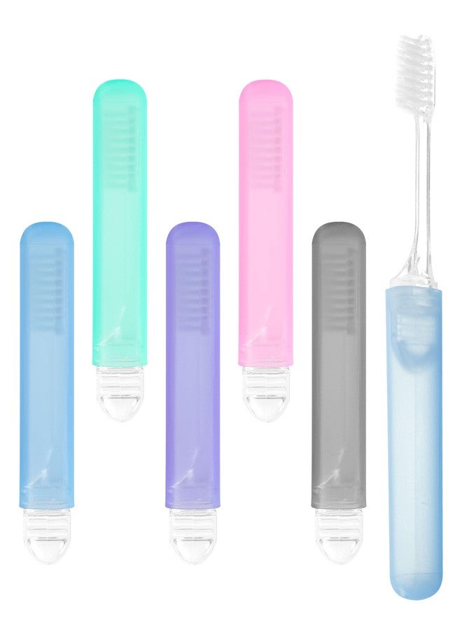 Kocpudu Travel Toothbrush, 5-Color Mini Toothbrush, Individually Packaged, Foldable for Storage, Ideal for Travel, Hotels, and Camping (5-Pack - Image 1