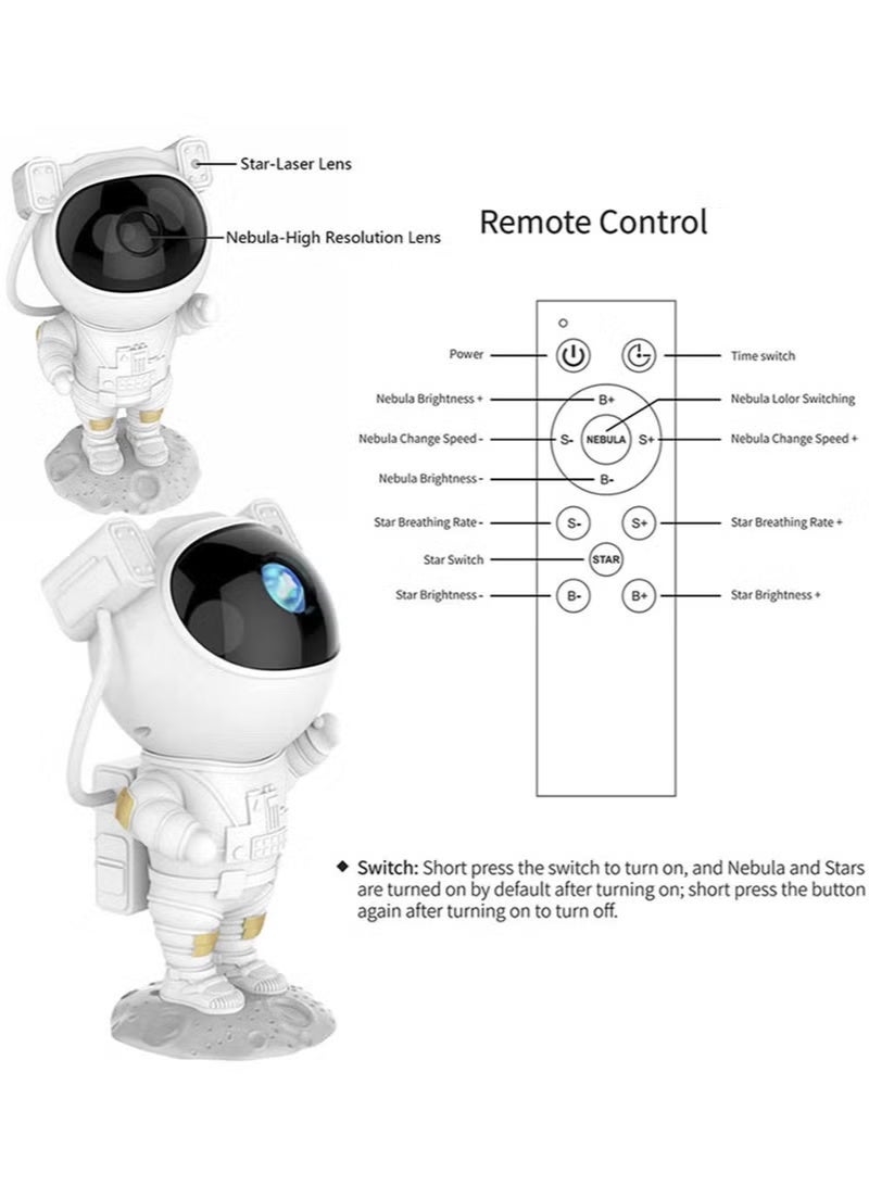 نيوترل مصباح LED مزخرف بزخارف مستوحاة من رواد الفضاء / مصباح زخرفي، عرض سماء مرصعة بالنجوم، ملحق مغناطيسي يدور 360 درجة، تجربة غامرة لمشاهدة المجرة في غرفة النوم (أبيض) - Image 2