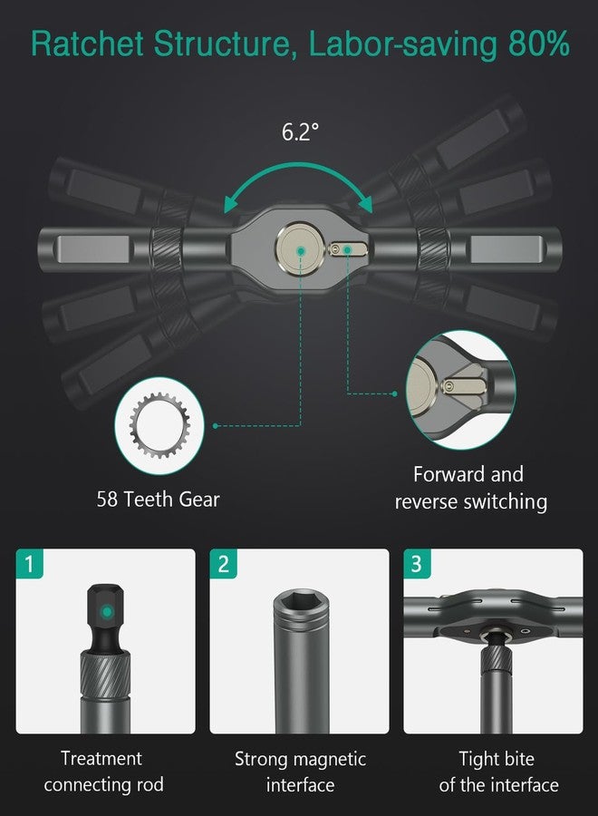 ORIA 42 in 1 Ratchet Screwdriver Set, Magnetic DIY Repair Tool Kit with Detachable Ratchet Handle, Portable Precision Screwdriver Kit with Storage Case, for Furniture, Bicycle, Computer - Image 3