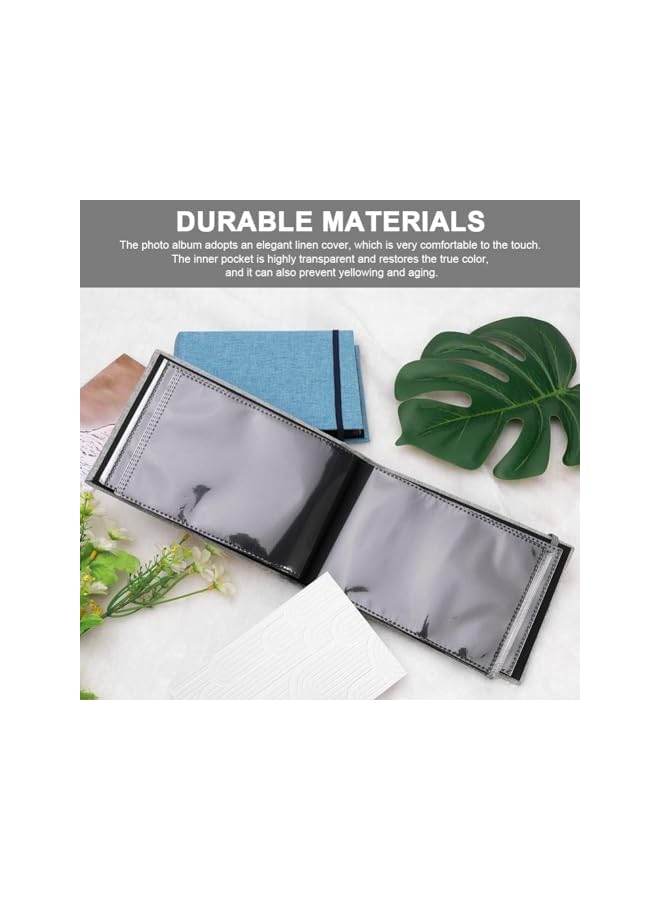 The Bros 2Pcs Small Photo Album 4X6, 100 Pockets Photo Book Linen Cover, Portable Picture Albums for Baby, Family, Wedding, Anniversary (Blue, Gray(2PCS)) - Image 5