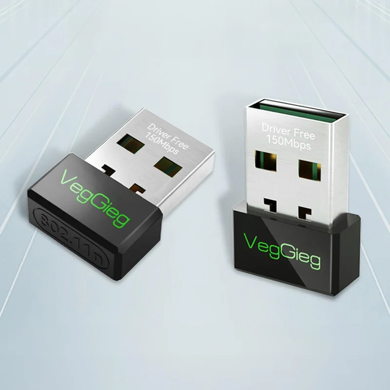 Veggıeg Veggieg 150 Mbps 2.4ghz Wireless Wifi Receiver Transmitter Nano USB Adapter