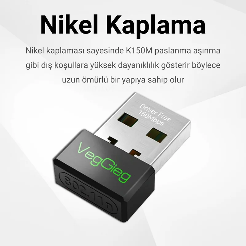 Veggıeg Veggieg 150 Mbps 2.4ghz Wireless Wifi Receiver Transmitter Nano USB Adapter