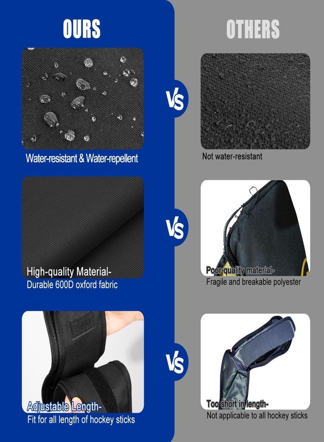 Hikeen Adults Hockey Stick Bag with Extended Length,Light Waterproof Ice Hockey Stick Bag with Adjustable Webbing for Adults Youth - Image 4