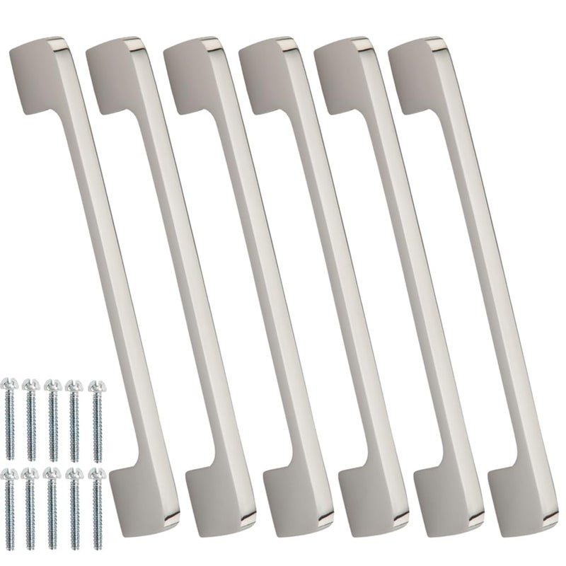 ALLIED Stainless Steel Cabinet Handle No. 909 | 6 inch | Glossy Chrome (Pack of 6), Pull Handle - Image 1