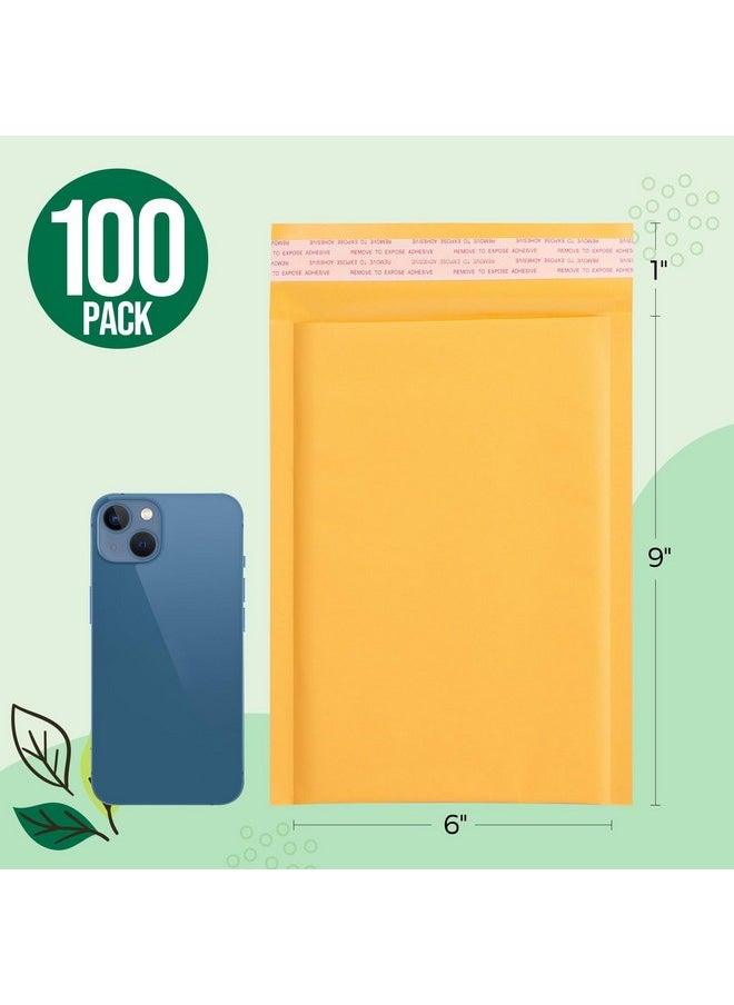 Bubble Mailer 6X10 Ecofriendly 100 Pack Padded Envelopes Usable Size 6X9 Durable Kraft Bubble Envelopes For Cds Video Games Book Thick Padded Mailers 0 Small Bubble Mailers Yellow