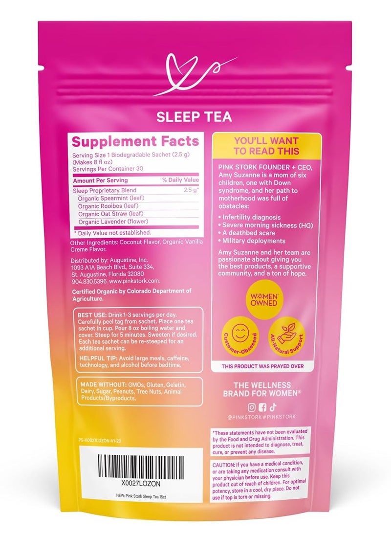 Pink Stork Sleep Tea, Coconut Lavender Flavor 15 Sachets  - Image 2