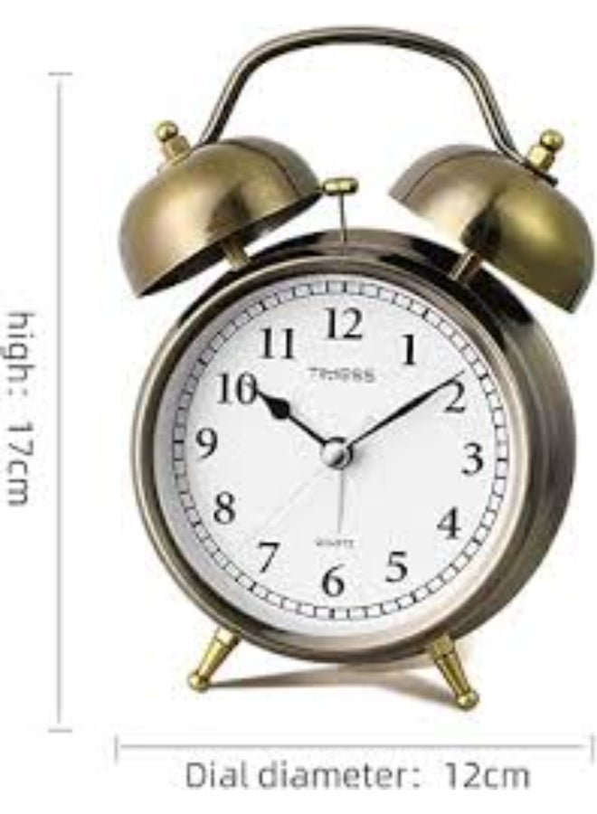 ساعة منبه تناظرية كلاسيكية بجرسين - حركة كوارتز - Image 1