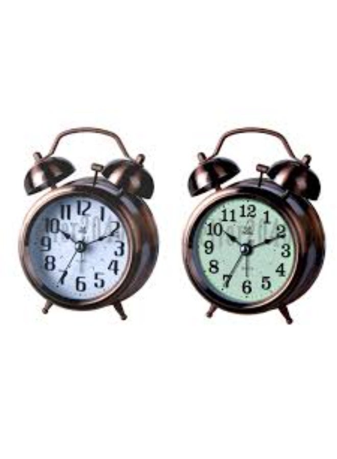 ساعة منبه تناظرية كلاسيكية بجرسين - حركة كوارتز - Image 2